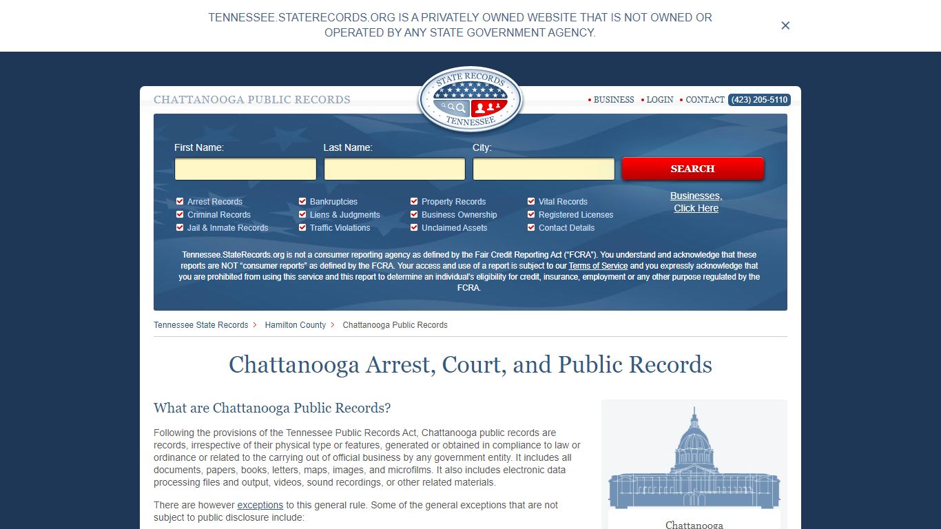 Chattanooga Arrest and Public Records | Tennessee.StateRecords.org